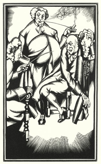 Illustrasjon for Tristram Shandy av Laurence Sterne (litho) av John Austen