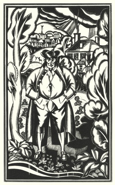 Illustrasjon for Tristram Shandy av Laurence Sterne (litho) av John Austen