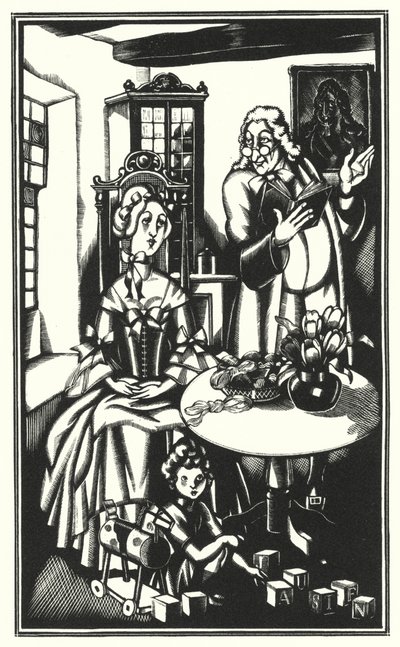 Illustrasjon for Tristram Shandy av Laurence Sterne (litho) av John Austen