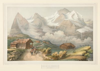 Utsikt over Jungfrau fra Wengernalp av John Bachmann