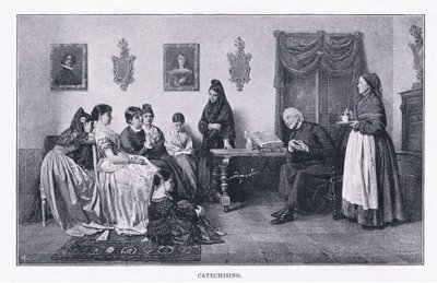 Catechising, fra The Magazine of Art 1893, Cassell and Company av John Bagnold Burgess