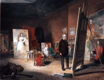 Portrett av Sir Francis Grant ved et staffeli av John Ballantyne