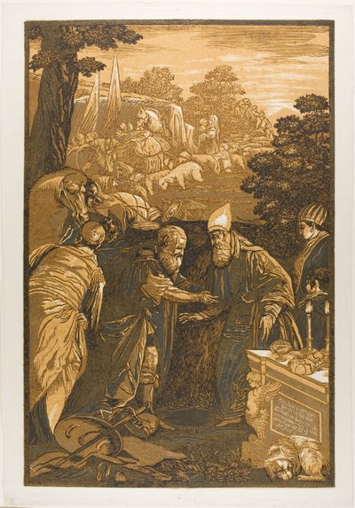 Melkisedek velsignelse Abraham, fra Opera Selectoria av John Baptist Jackson