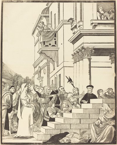 Presentasjon av jomfruen i tempelet [senterplate] av John Baptist Jackson after Titian