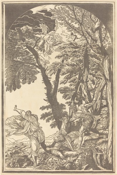 Peter Martyrs død av John Baptist Jackson after Titian