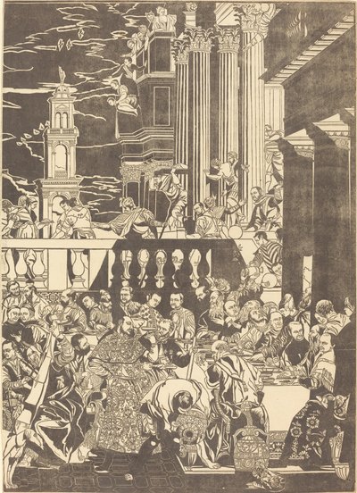 Ekteskapet i Cana [høyre plate] av John Baptist Jackson after Veronese