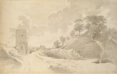 Oxford Castle and the Castle Mound, 27. mai 1784 av John Baptist Malchair