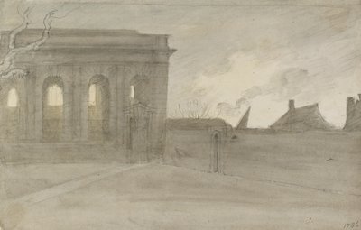 Pembroke College. Oxon., 9. november 1786 av John Baptist Malchair