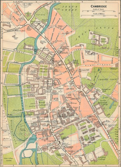 Cambridge, 1900-tallet av John Bartholomew
