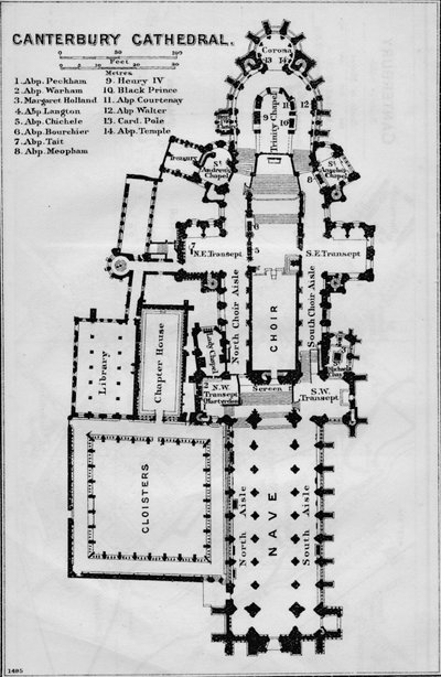 Canterbury Cathedral, 1900-tallet av John Bartholomew