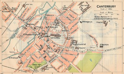 Canterbury, 1900-tallet av John Bartholomew