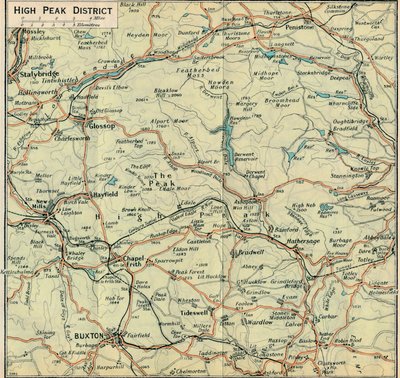 High Peak District, 1900-tallet av John Bartholomew