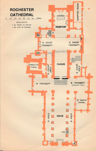 Rochester Cathedral, 1900-tallet av John Bartholomew