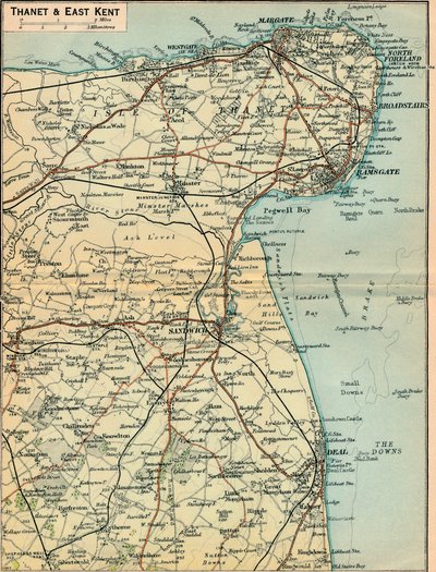 Thanet og East Kent, c20th Century av John Bartholomew