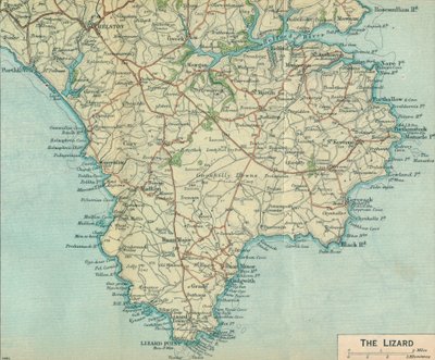 The Lizard, c20th Century av John Bartholomew