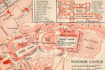 Windsor Castle, 1900-tallet av John Bartholomew