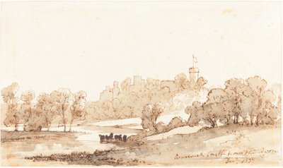 Warwick Castle fra Avon av John Baverstock Knight