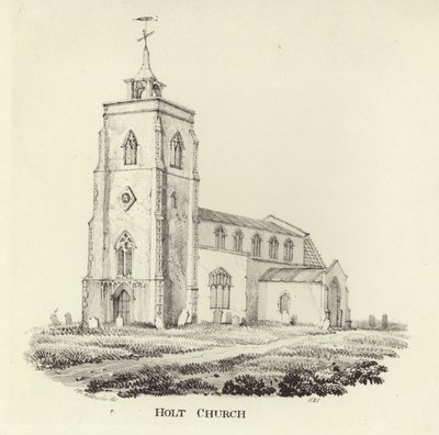 St Andrew-kirken i landsbyen Holt av John Berney Ladbrooke
