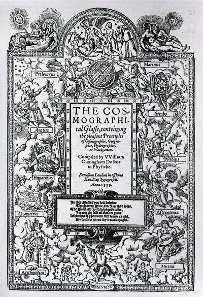 Tittelsiden til The Cosmographical Glass, 1559 av John Bettes