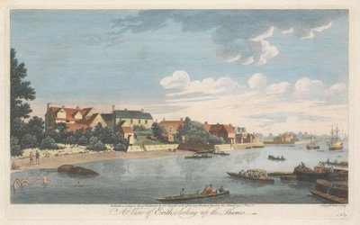 En utsikt over Erith, ser oppover Themsen av John Boydell