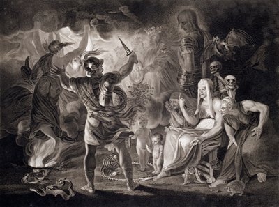 Macbeth, de tre heksene og Hecate, 1805 av John Boydell