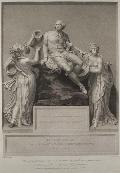 Shakespeare med Muse of Literature and the Genius of Painting, 1803 av John Boydell
