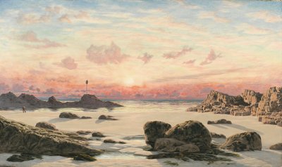 Bude Sands ved solnedgang, 1874 av John Brett