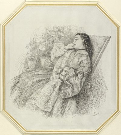 Georgina Hannay, 1859 (penn og svart blekk på hvitt papir) av John Brett