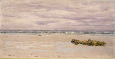 Kennack Sands, Cornwall, ved lavvann, 1877 av John Brett