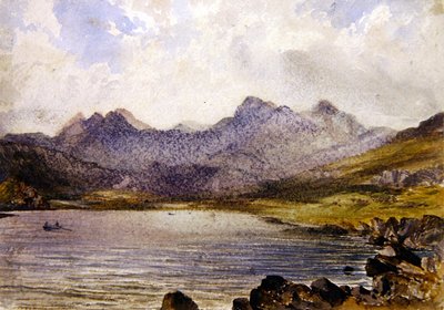 Nær Llyn Crafrant, Wales (akvarell på papir) av John Brett
