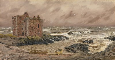 South-East Gale ved Portencross Castle, 1886 av John Brett
