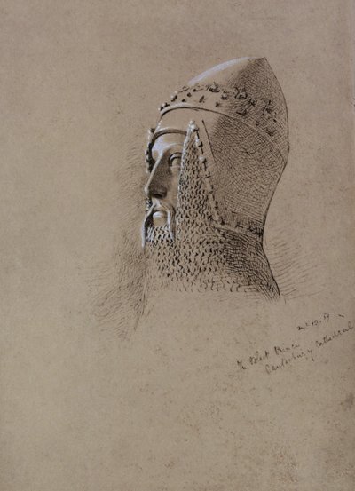 The Black Prince (1330-76), 13. desember 1859 (penn og blekk på papir) av John Brett