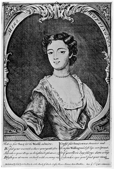 Margaret Peg Woffington 1720-1760, irsk skuespillerinne, 1700-tallet 1905. av John Brooks