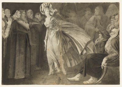 Woman Standing among the Friars recto, ca. 1770-1775. av John Brown
