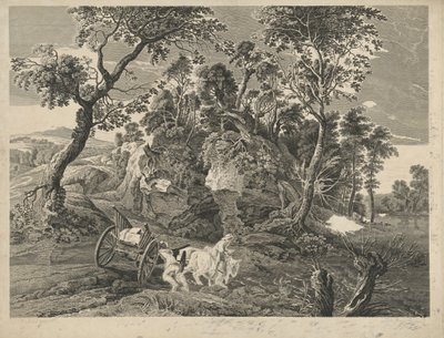 Landskap med vogn av John Browne after Sir Peter Paul Rubens