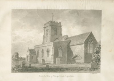 Aldridge Church: sepia-tegning, 1847 av John Buckler