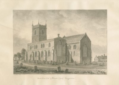 Alrewas kirke: sepia-tegning, 1848 av John Buckler