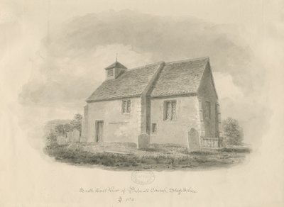 Bednall Church: sepia-tegning, 1841 av John Buckler
