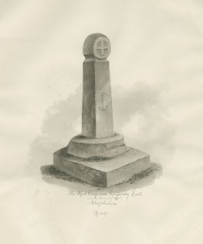 Biddulph - "Røde Kors": sepia-tegning, 1847 av John Buckler
