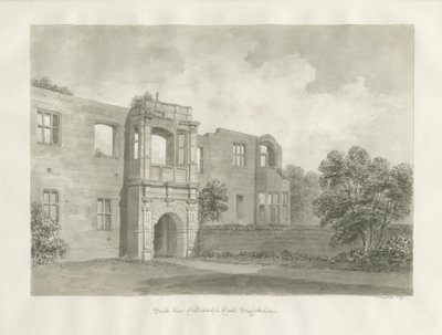 Biddulph Hall (gammel): sepia-tegning av John Buckler