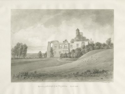 Biddulph Hall (gammel): sepia-tegning av John Buckler