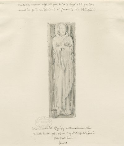 Blithfield Church - monumentalt bilde: tonet tegning, 1823 av John Buckler