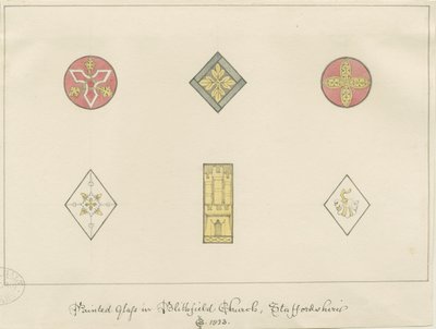 Blithfield Church - malt glass: blyanttegninger av John Buckler