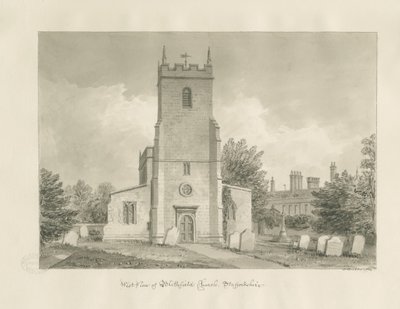 Blithfield Church: sepia-tegning av John Buckler