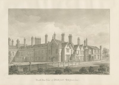 Blithfield Hall: sepia-tegning av John Buckler