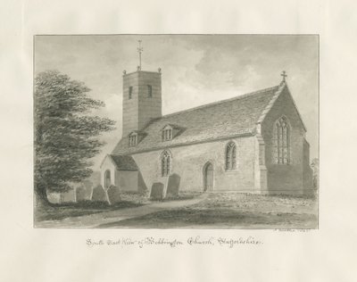 Bobbington Church: sepia-tegning av John Buckler