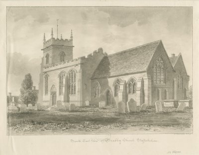Bradley Church: sepia-tegning, 1842 av John Buckler