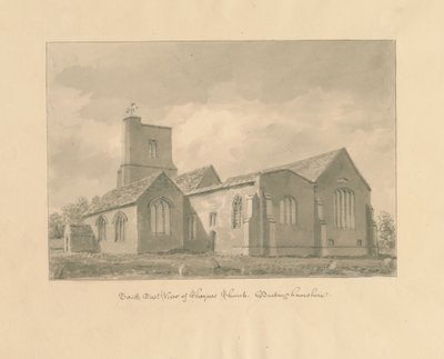 Buckinghamshire - Chenies Church: sepia-tegning, 1824 av John Buckler