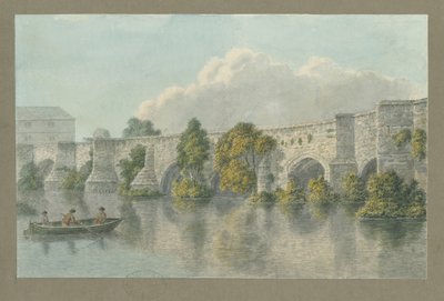 Burton-upon-Trent Bridge and Town: vannfargemaleri, og [?1700-tallet] av John Buckler