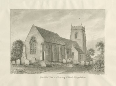 Bushbury Church: sepia-tegning av John Buckler
